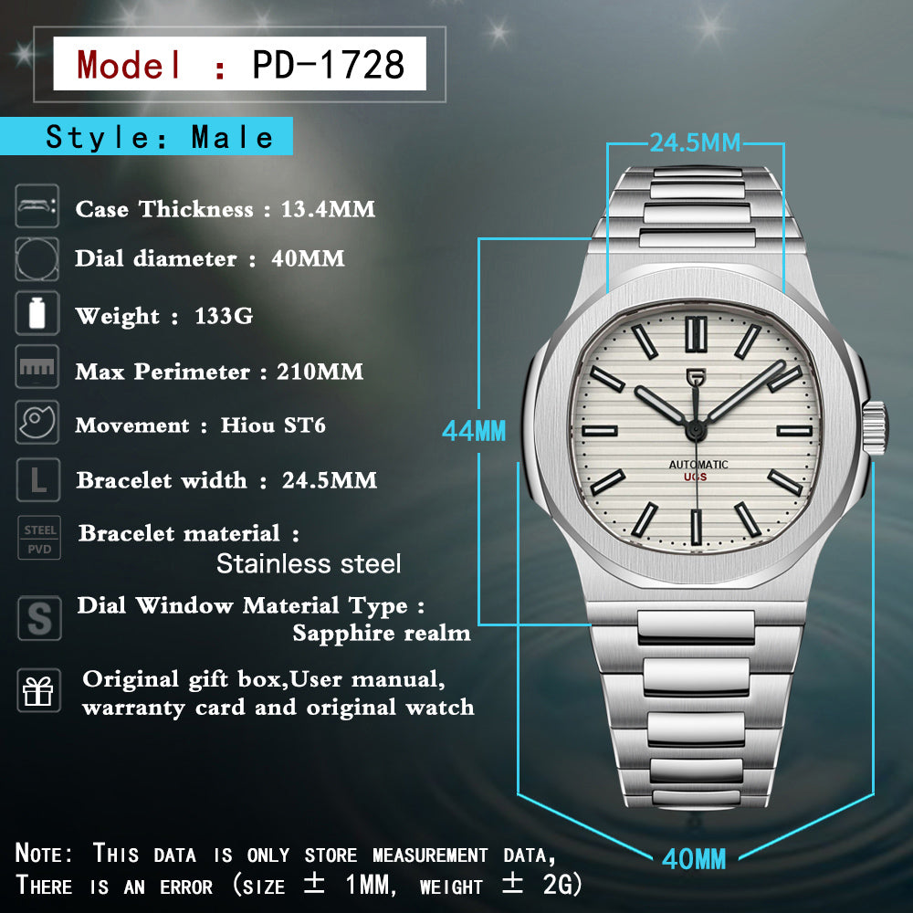 PAGANI DESIGN PD1728: 40mm Automatic NAUTILUS Homage