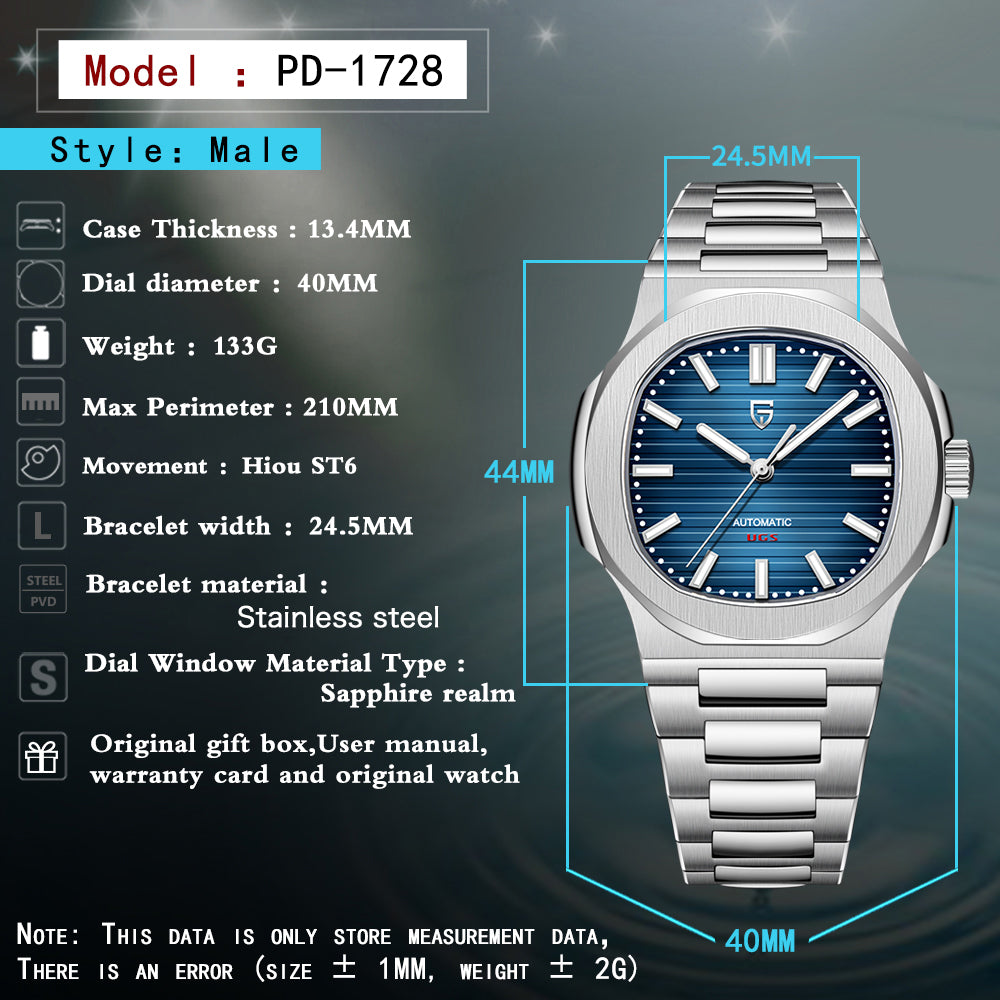 PAGANI DESIGN PD1728: 40mm Automatic NAUTILUS Homage