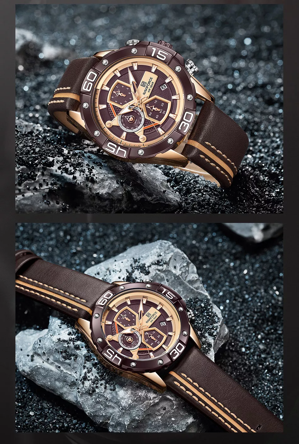 NAVIFORCE NF 8018 Luxury Men's Sport Watch – Military Style Chronograph Wristwatch