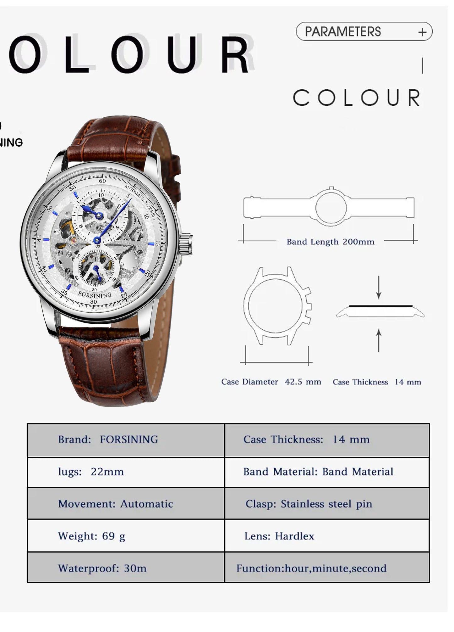 Forsining Skeleton Automatic Mechanical Wrist Watch | Self-Wind Regulator Watch Waterproof Watch for Men