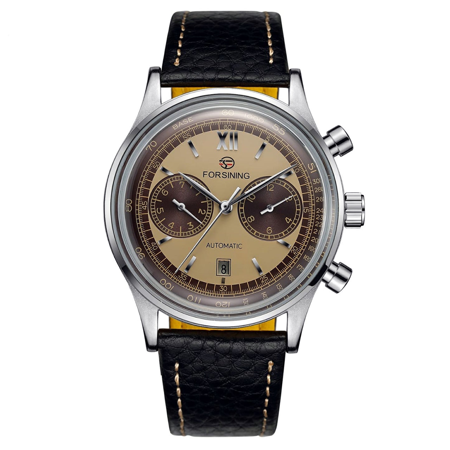 FORSINING FSG6921 Vintage Automatic Mechanical Business Tachymeter Wrist Watch for Men
