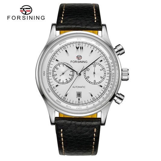 FORSINING FSG6921 Vintage Automatic Mechanical Business Tachymeter Wrist Watch for Men