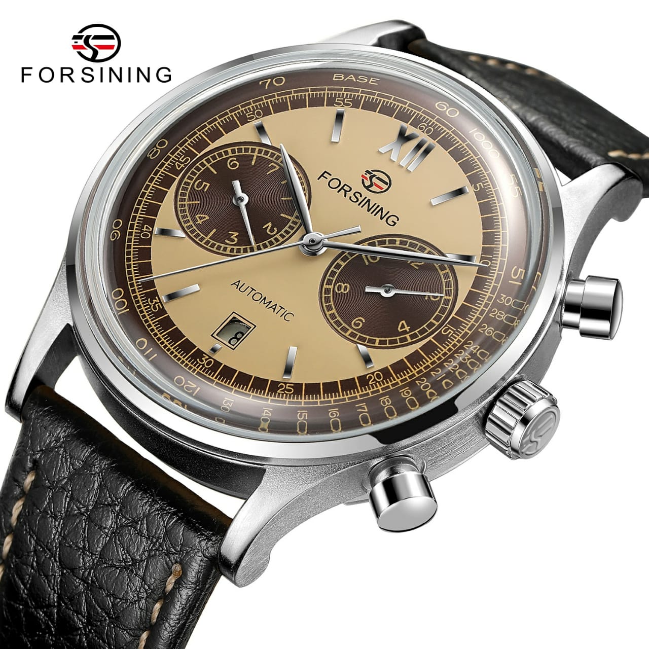 FORSINING FSG6921 Vintage Automatic Mechanical Business Tachymeter Wrist Watch for Men