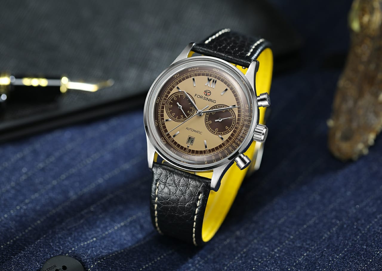 FORSINING FSG6921 Vintage Automatic Mechanical Business Tachymeter Wrist Watch for Men