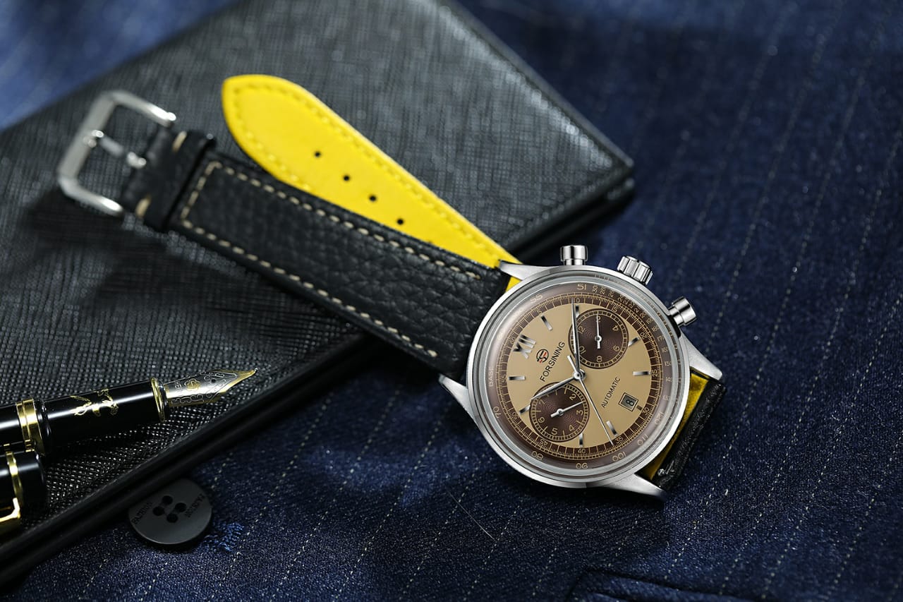 FORSINING FSG6921 Vintage Automatic Mechanical Business Tachymeter Wrist Watch for Men