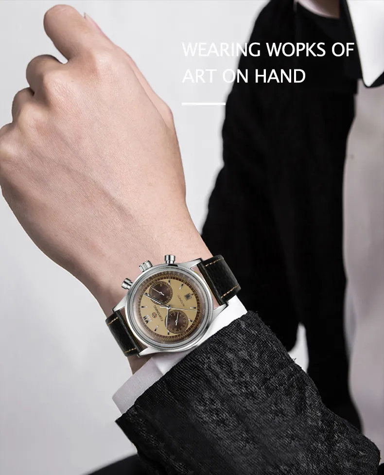 FORSINING FSG6921 Vintage Automatic Mechanical Business Tachymeter Wrist Watch for Men