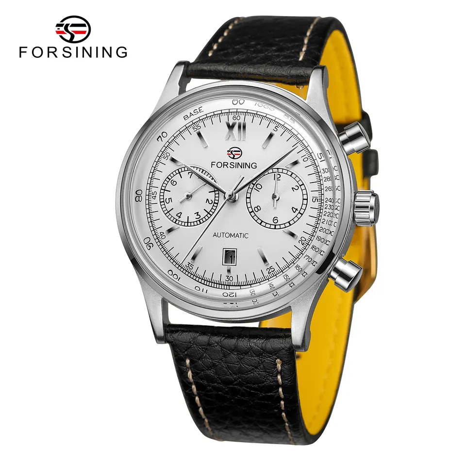 FORSINING FSG6921 Vintage Automatic Mechanical Business Tachymeter Wrist Watch for Men