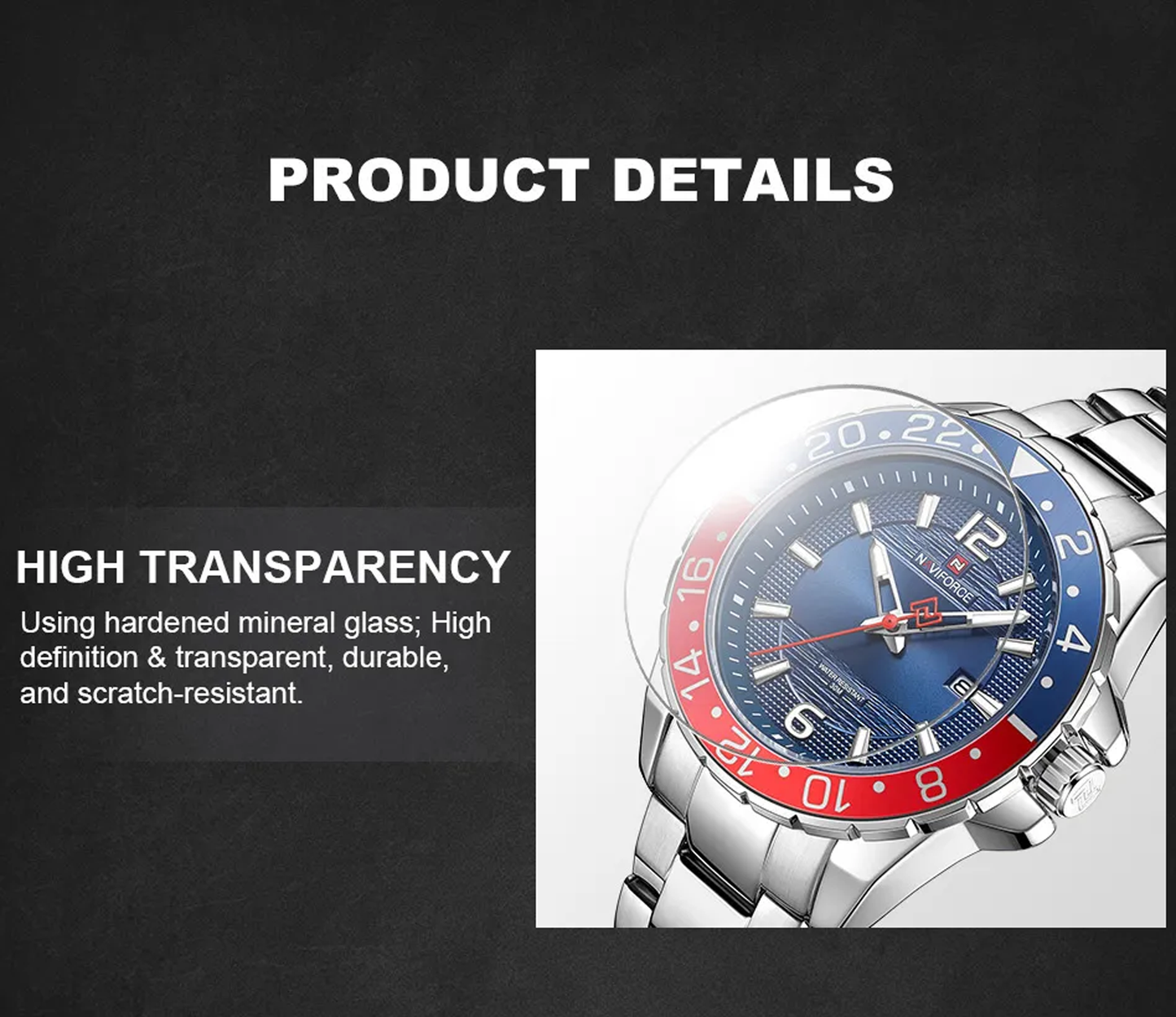 NAVIFORCE NF 9192 stylish wristwatch combining casual and business