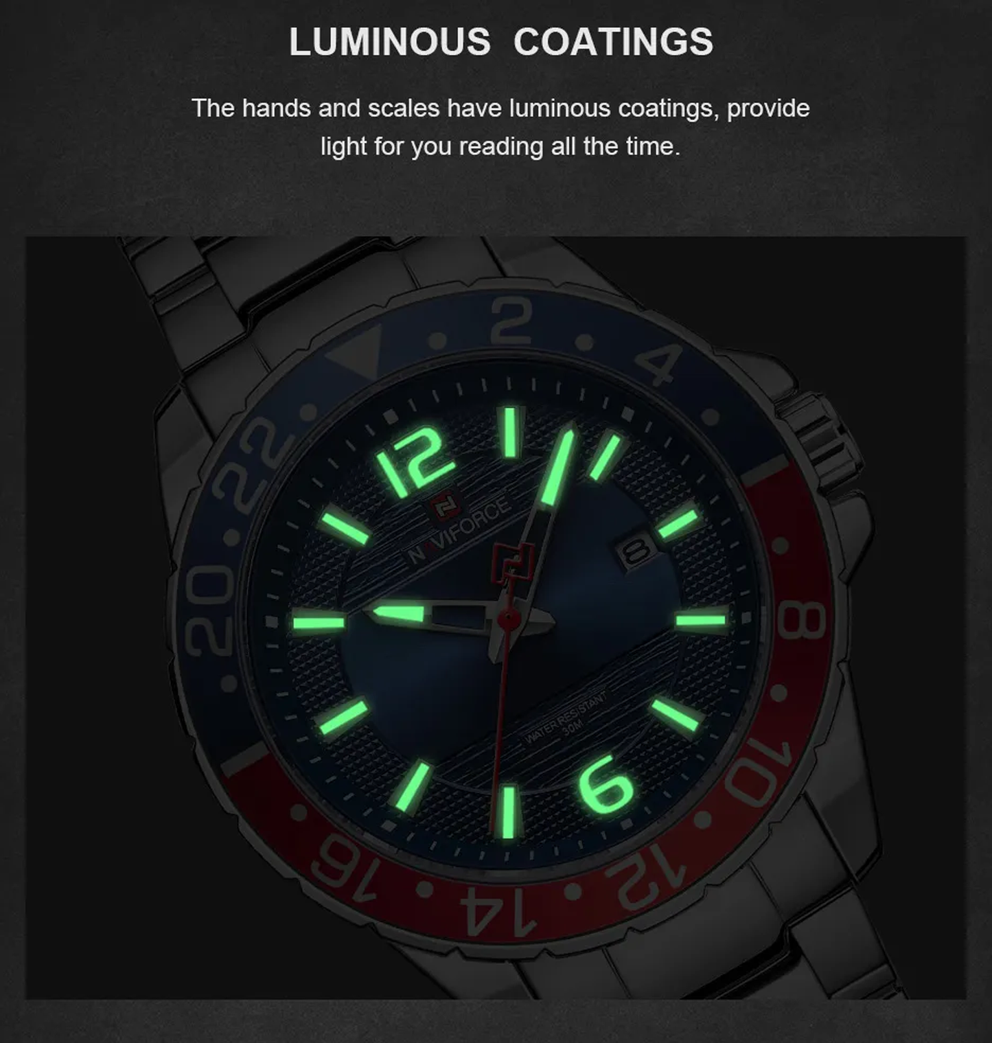 NAVIFORCE NF 9192 stylish wristwatch combining casual and business