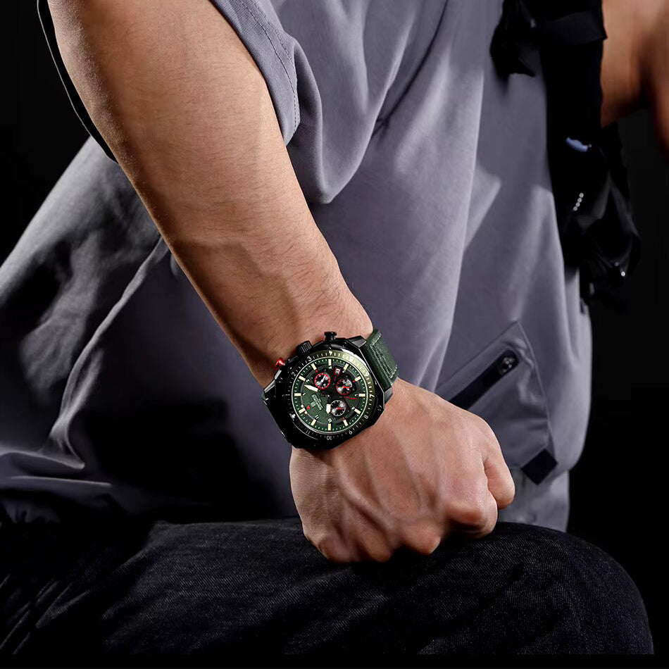 Naviforce NF8057 – Vintage Military Style Quartz Chronograph Watch for Men