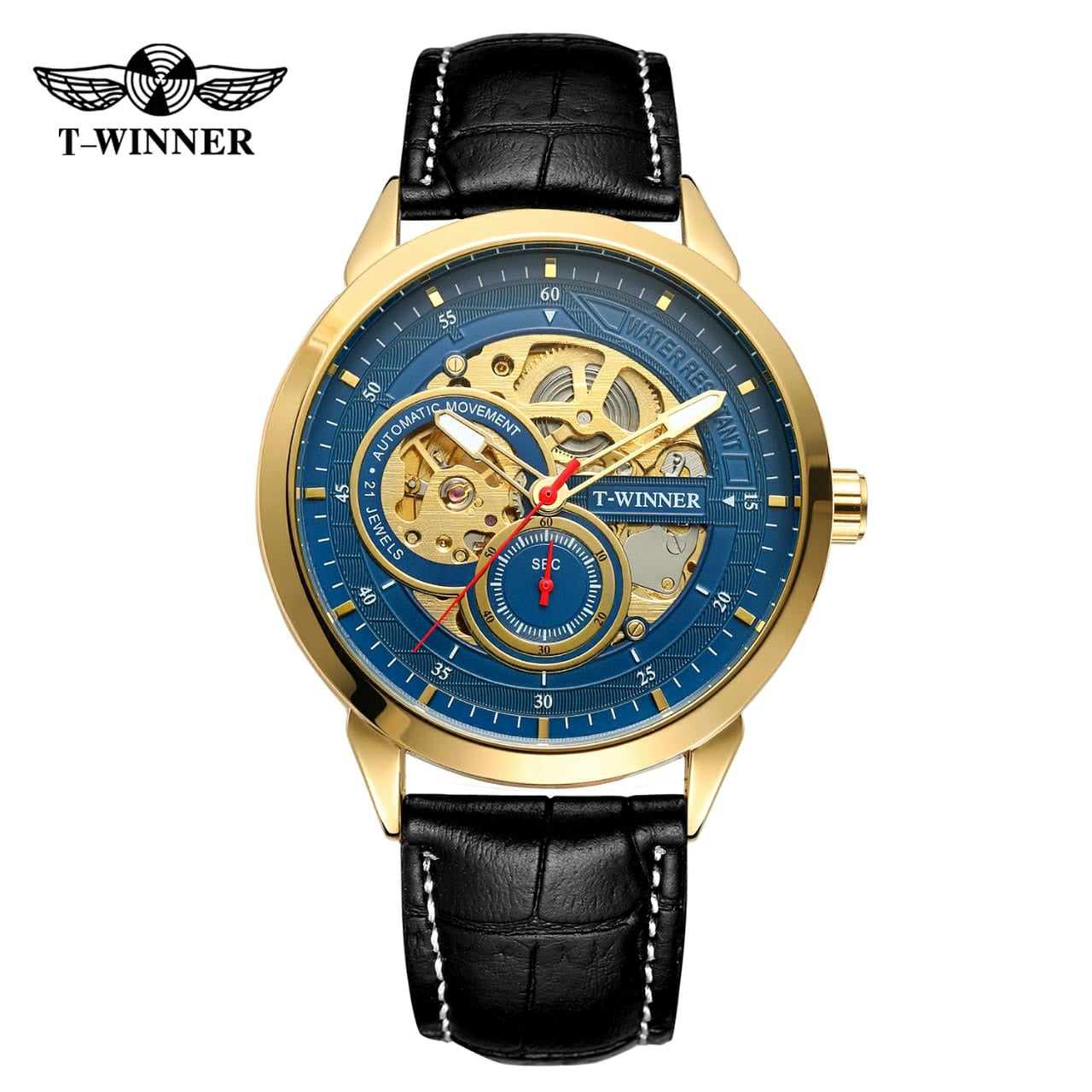 Forsining T - Winner WRG 8185 Blue Skeleton Automatic Mechanical Wrist Watch for Men