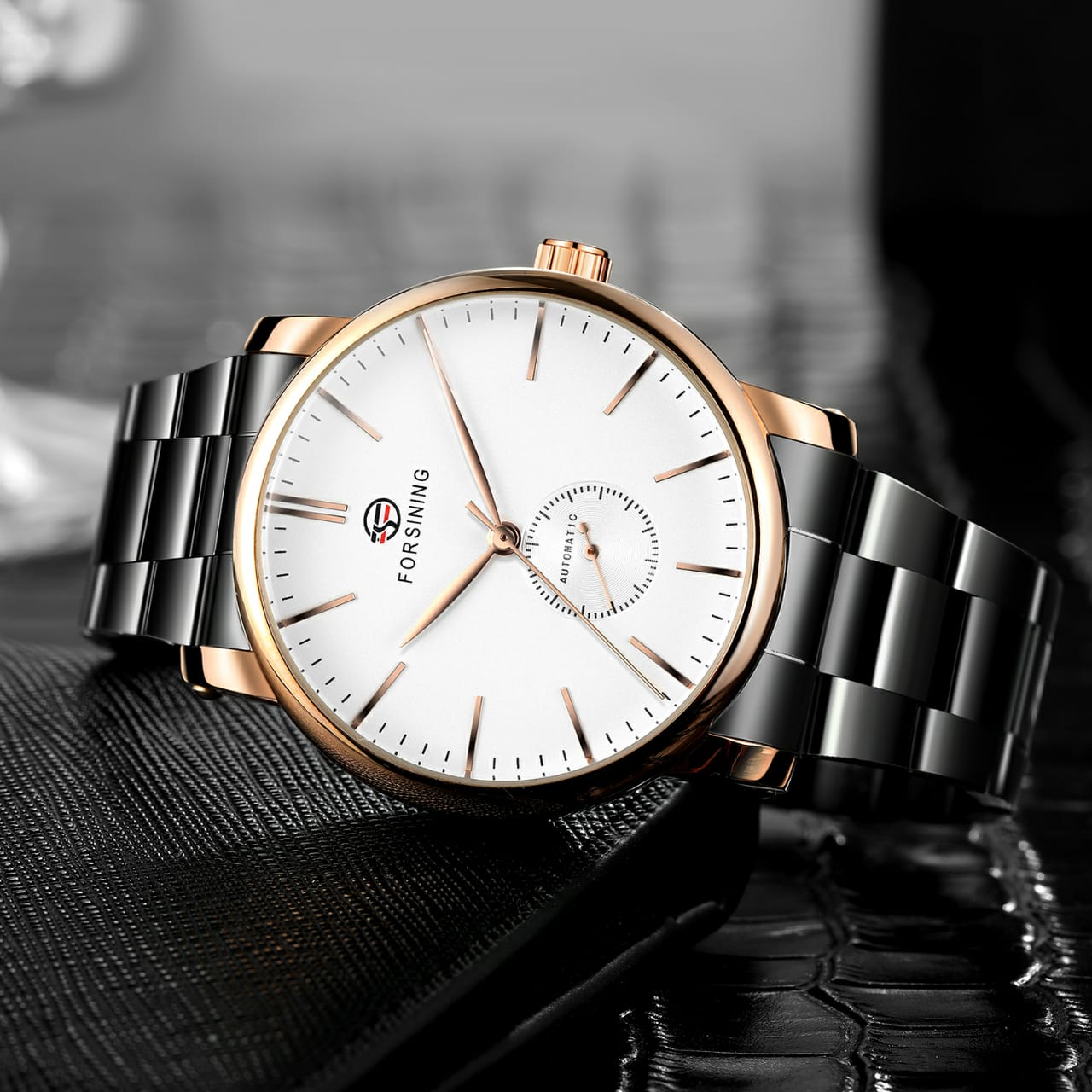 FORSINING Automatic Mechanical Business Analogue White Dial Wrist Watch for Men Elegant & Multifunctional - The Ultimate Luxury Experience