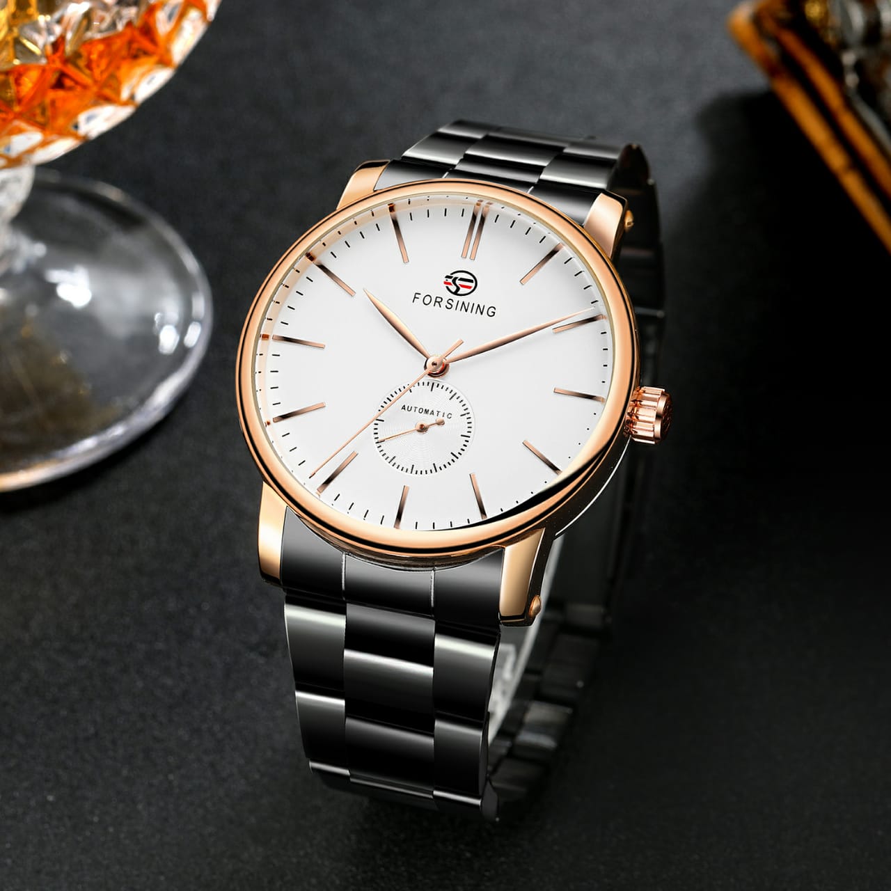 FORSINING Automatic Mechanical Business Analogue White Dial Wrist Watch for Men Elegant & Multifunctional - The Ultimate Luxury Experience