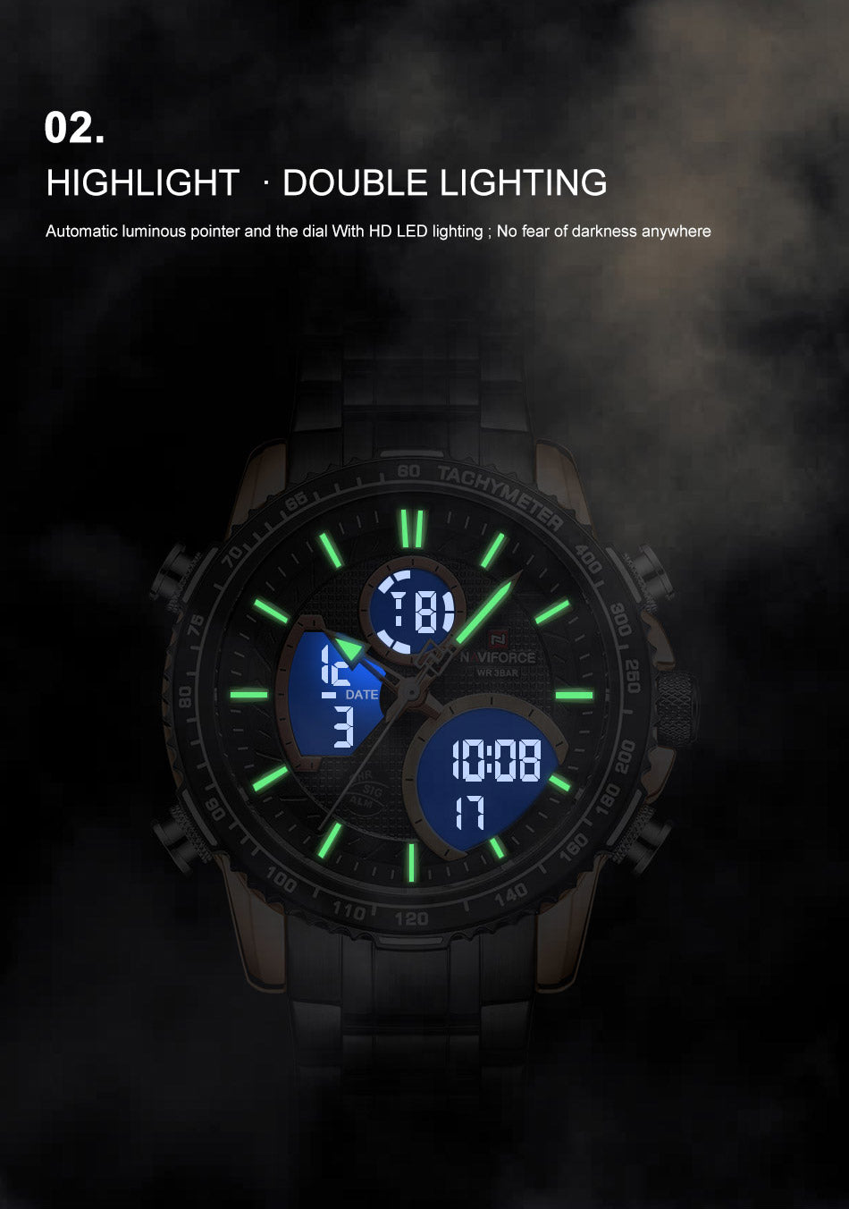 Naviforce NF 9182 Digital Analog Men's Watch - Modern Design & Timeless Precision