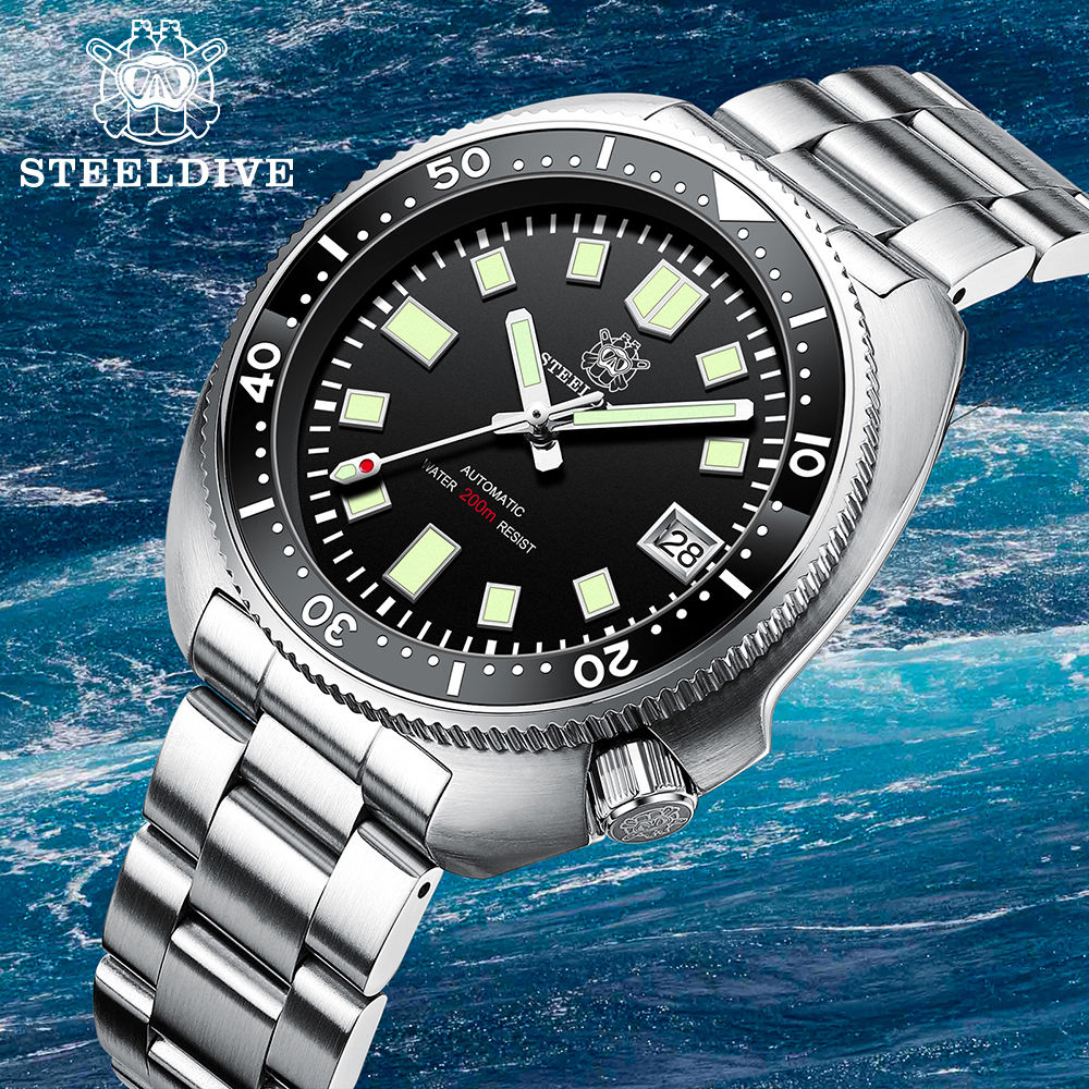 Steel Dive SD1970 Automatic Diver Watch | NH35 Movement | 200M Water Resistant | Sapphire Crystal | Seiko 6105 Captain Willard Homage