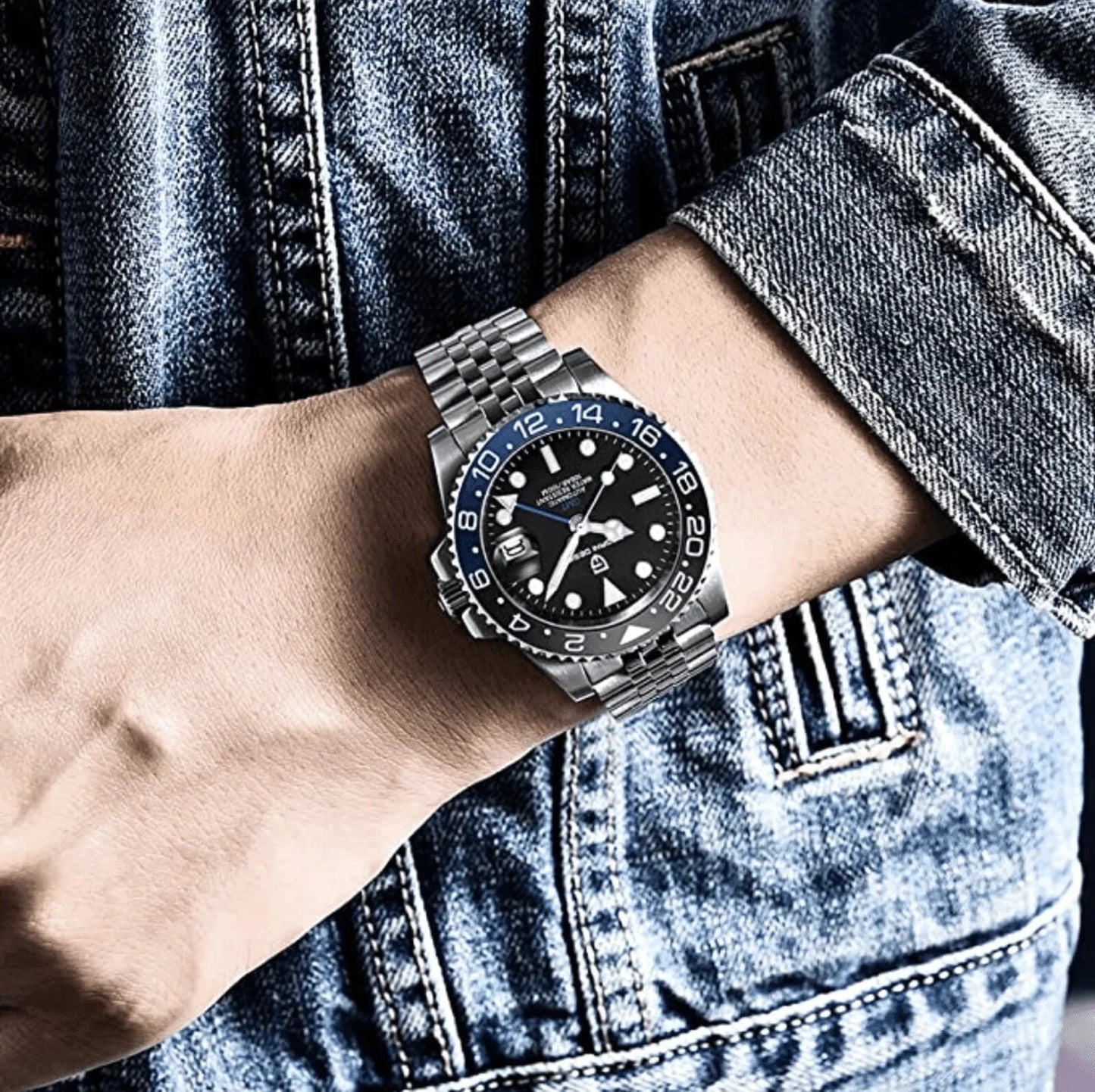 Pagani Batman GMT watch on wrist