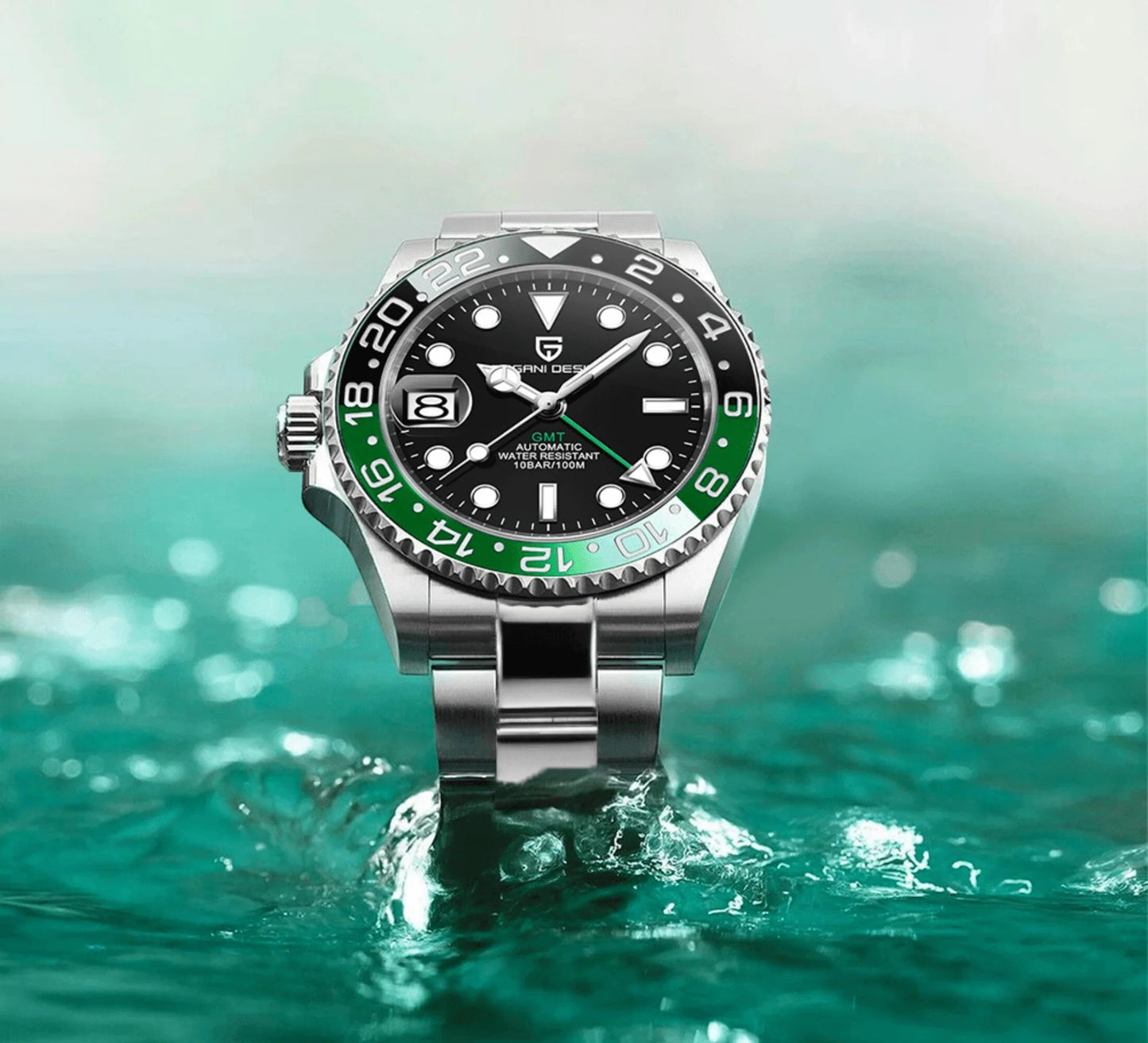 Green Sprite bezel GMT watch – Pagani Design