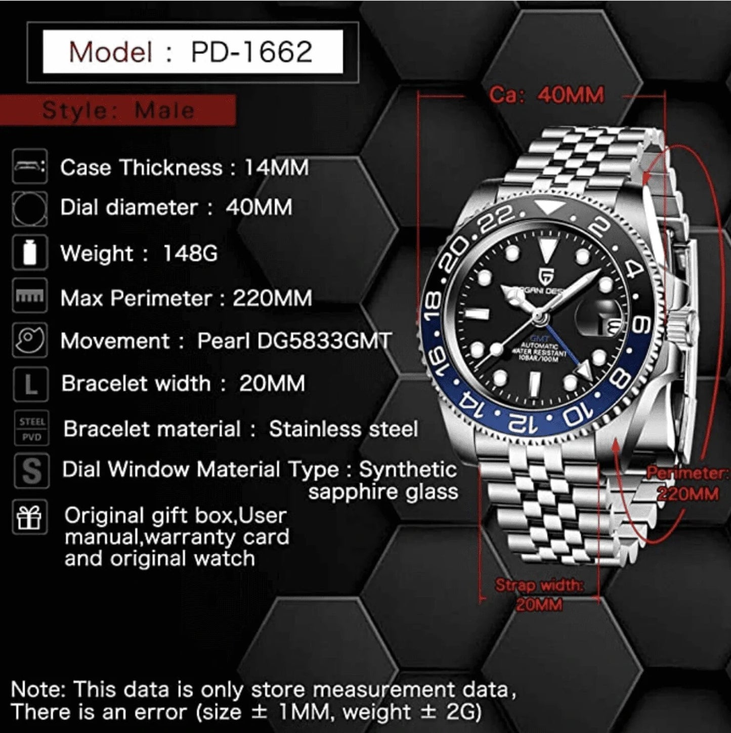 Pearl automatic movement – Batman GMT Pagani