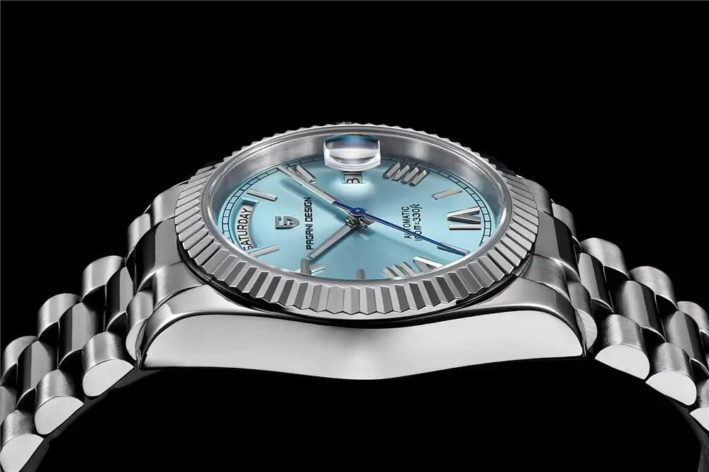Side profile showing 12mm case thickness of Pagani Design Presidential automatic watch