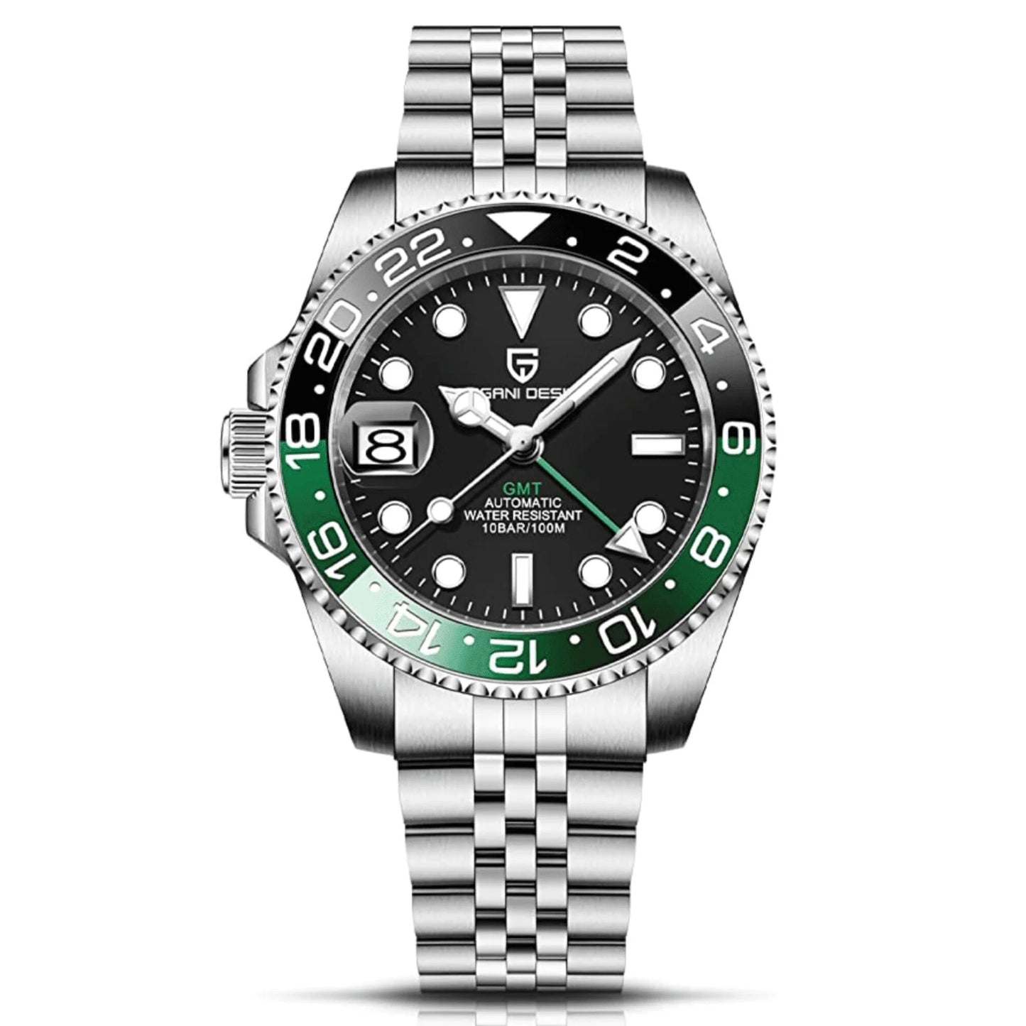 Pagani Design PD-1662 GMT Sprite bezel front view