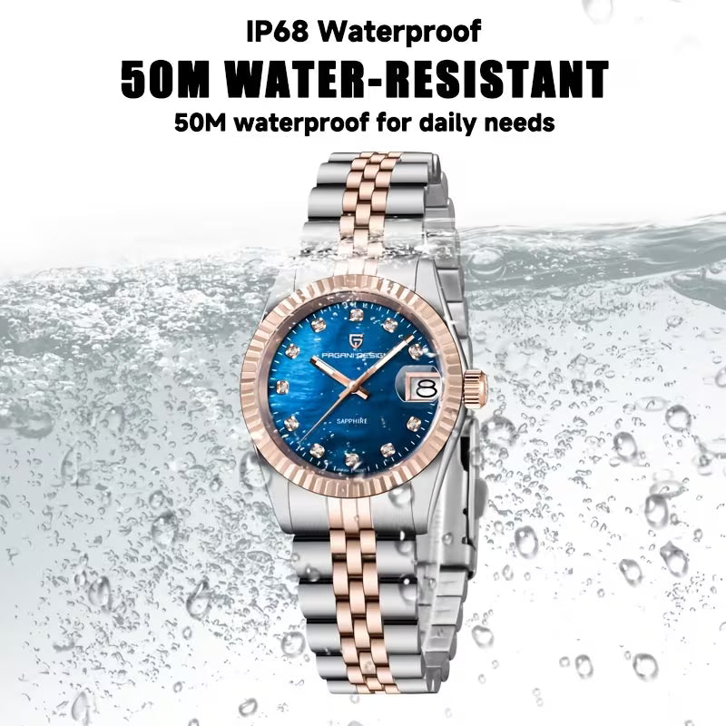 Pagani Design PD-1794L Ladies Quartz Watch – Blue Dial | Sapphire Glass | Two-Tone Bracelet