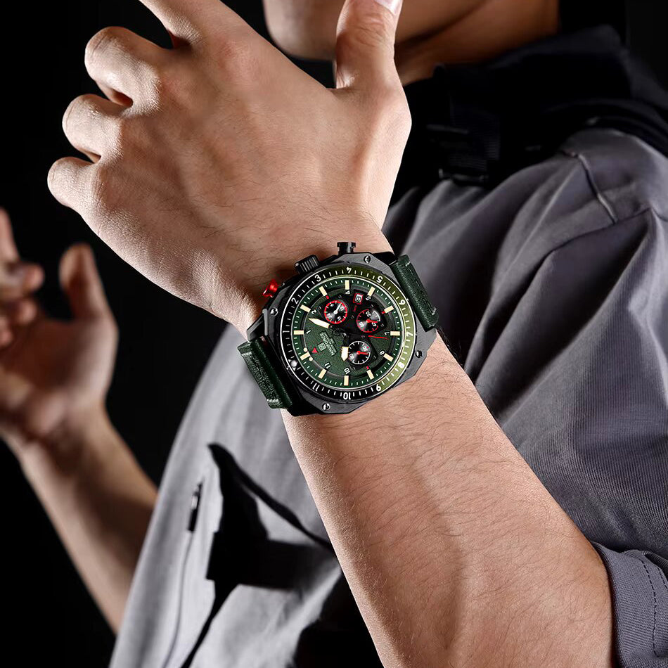 Naviforce NF8057 – Vintage Military Style Quartz Chronograph Watch for Men