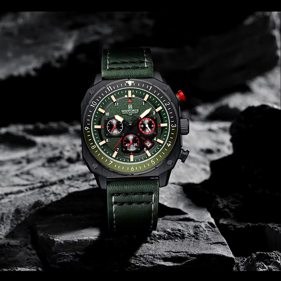 Naviforce NF8057 – Vintage Military Style Quartz Chronograph Watch for Men