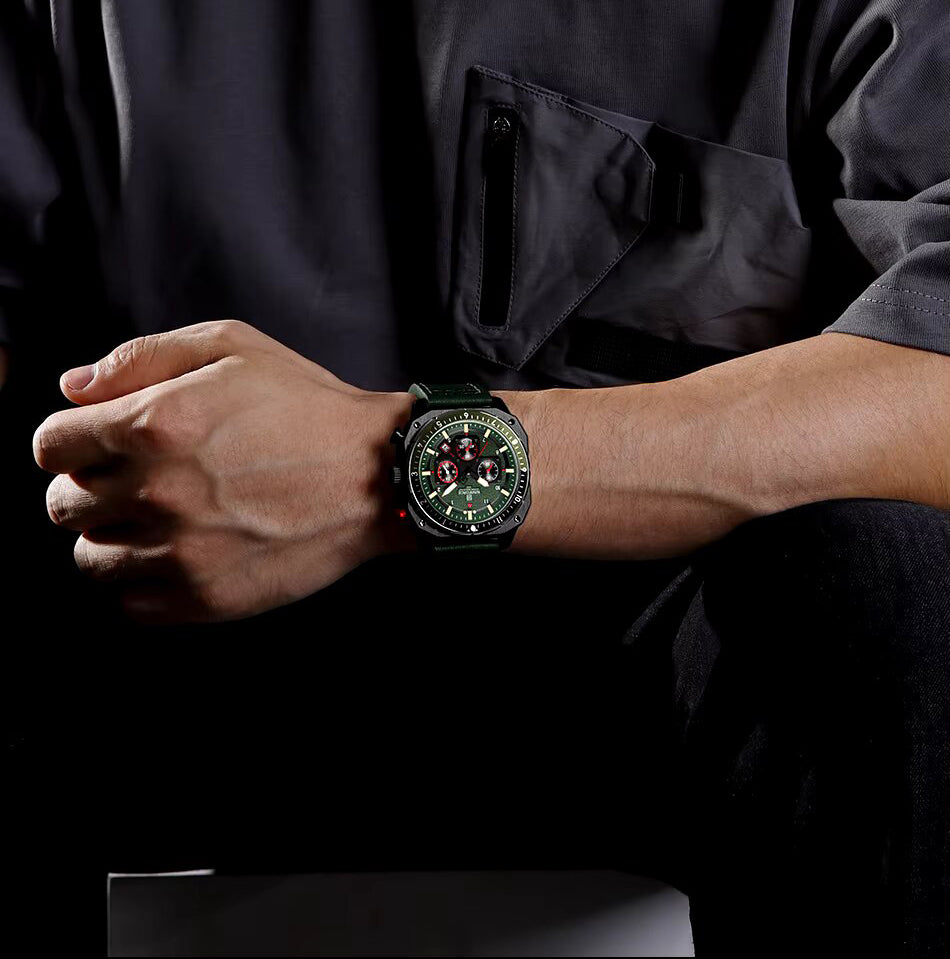 Naviforce NF8057 – Vintage Military Style Quartz Chronograph Watch for Men