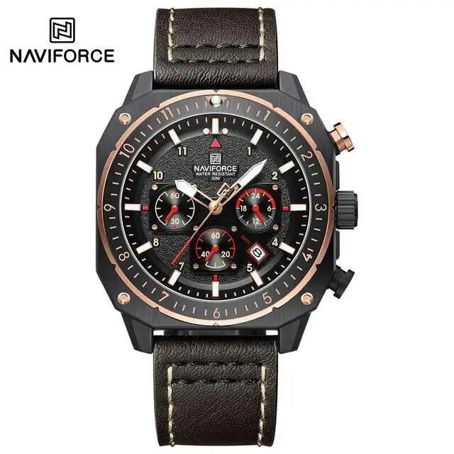 Naviforce NF8057 – Vintage Military Style Quartz Chronograph Watch for Men