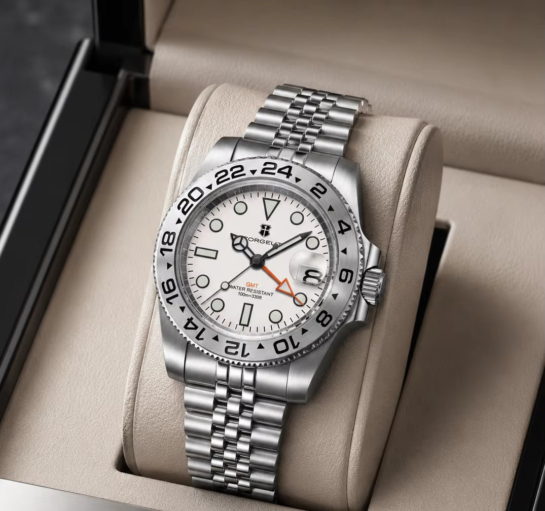 40mm GMT Diver Homage Watch – Swiss RONDA 515 GMT Quartz | Sapphire Crystal | 100M Water Resistant
