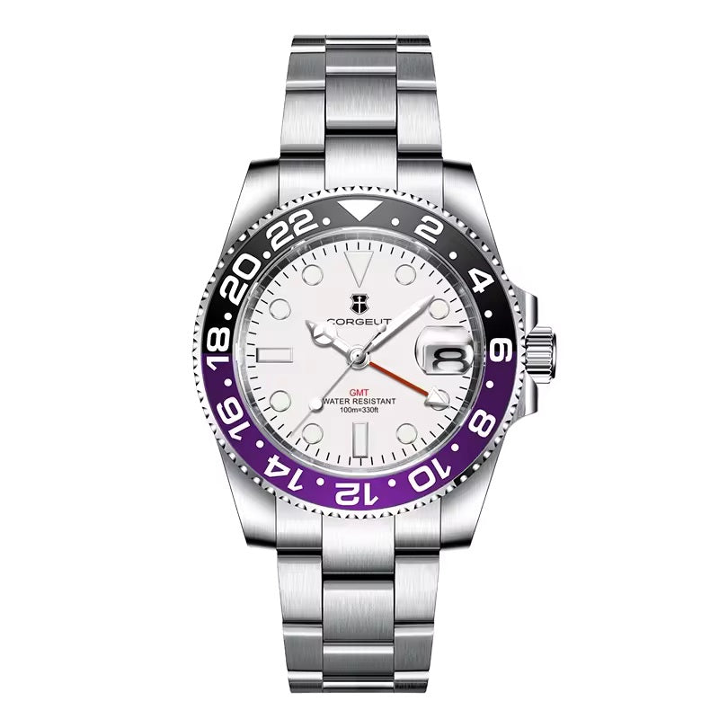 40mm GMT Diver Homage Watch – Swiss RONDA 515 GMT Quartz | Sapphire Crystal | 100M Water Resistant
