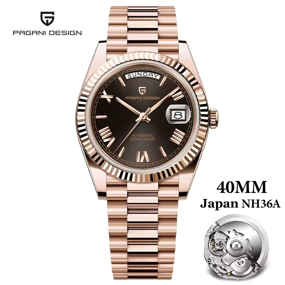 Pagani Design DD40 PD-1783 Men’s Automatic Premium Mechanical Watch |AR Sapphire Glass | Roman Numerals | Presidential |  NH36A