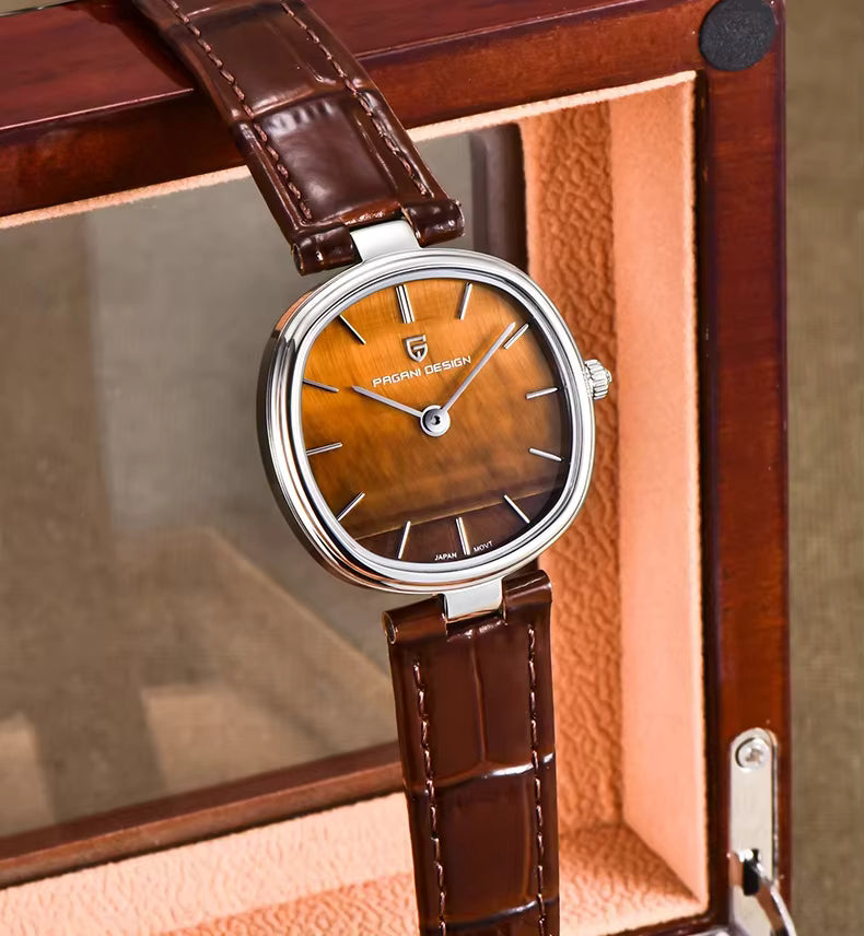 PAGANI DESIGN PD-1825 Women's Quartz Watch | Miyota GL22 Japan Movement | Mother of Pearl Dial | Sapphire Crystal | Waterproof Leather Wristwatch