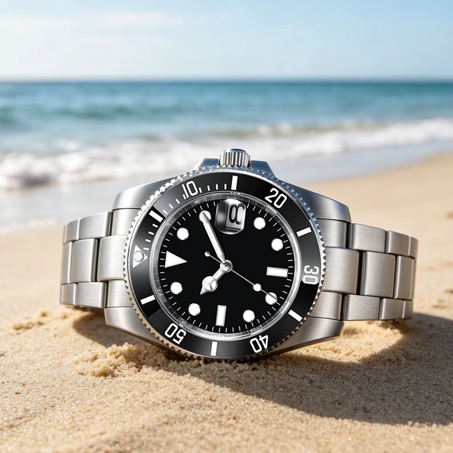 Corgute 40mm Sterile Submarine Diver Homage Watch – Swiss RONDA 515 Quartz | Sapphire Crystal | 100M Water Resistant
