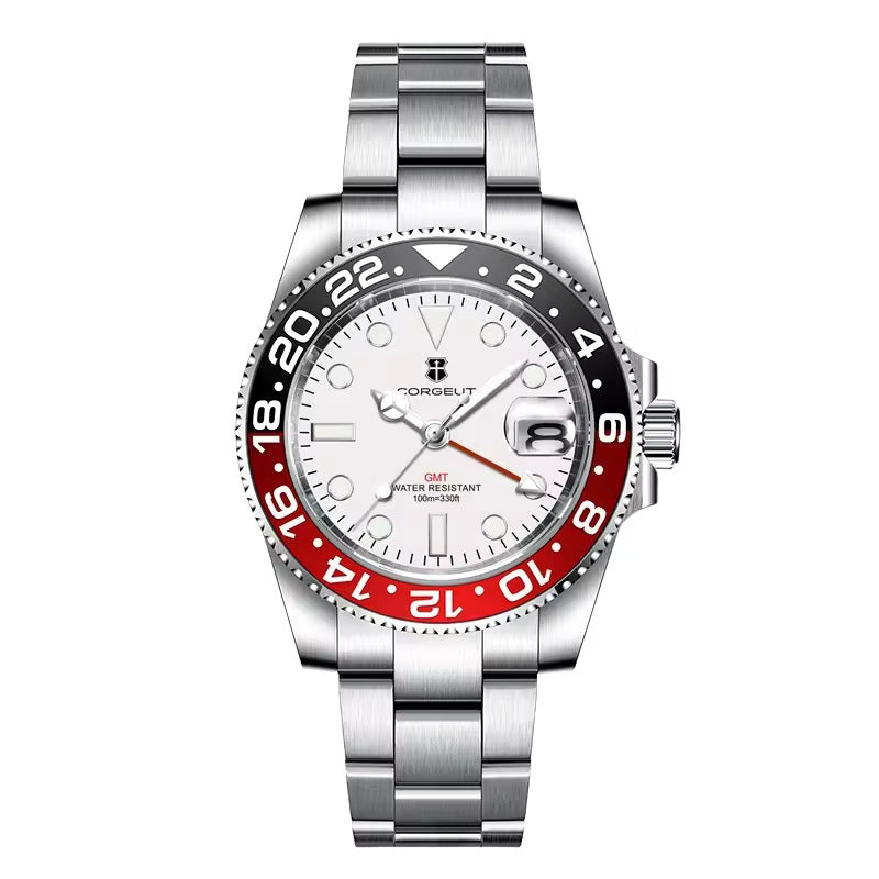 40mm GMT Diver Homage Watch – Swiss RONDA 515 GMT Quartz | Sapphire Crystal | 100M Water Resistant