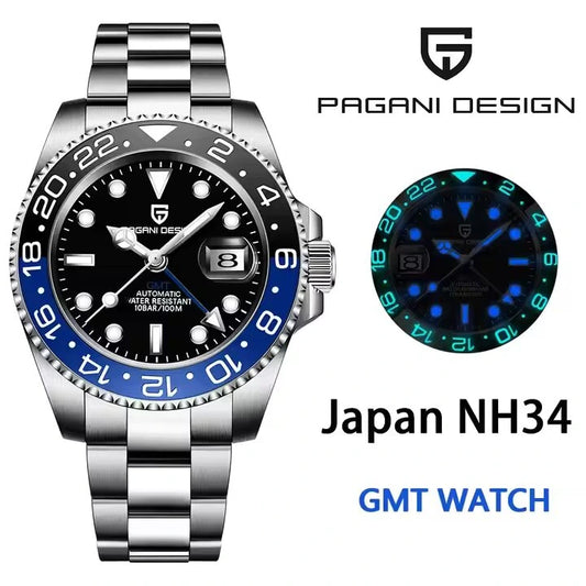 Pagani Design PD-1662 GMT Batman Watch Front View