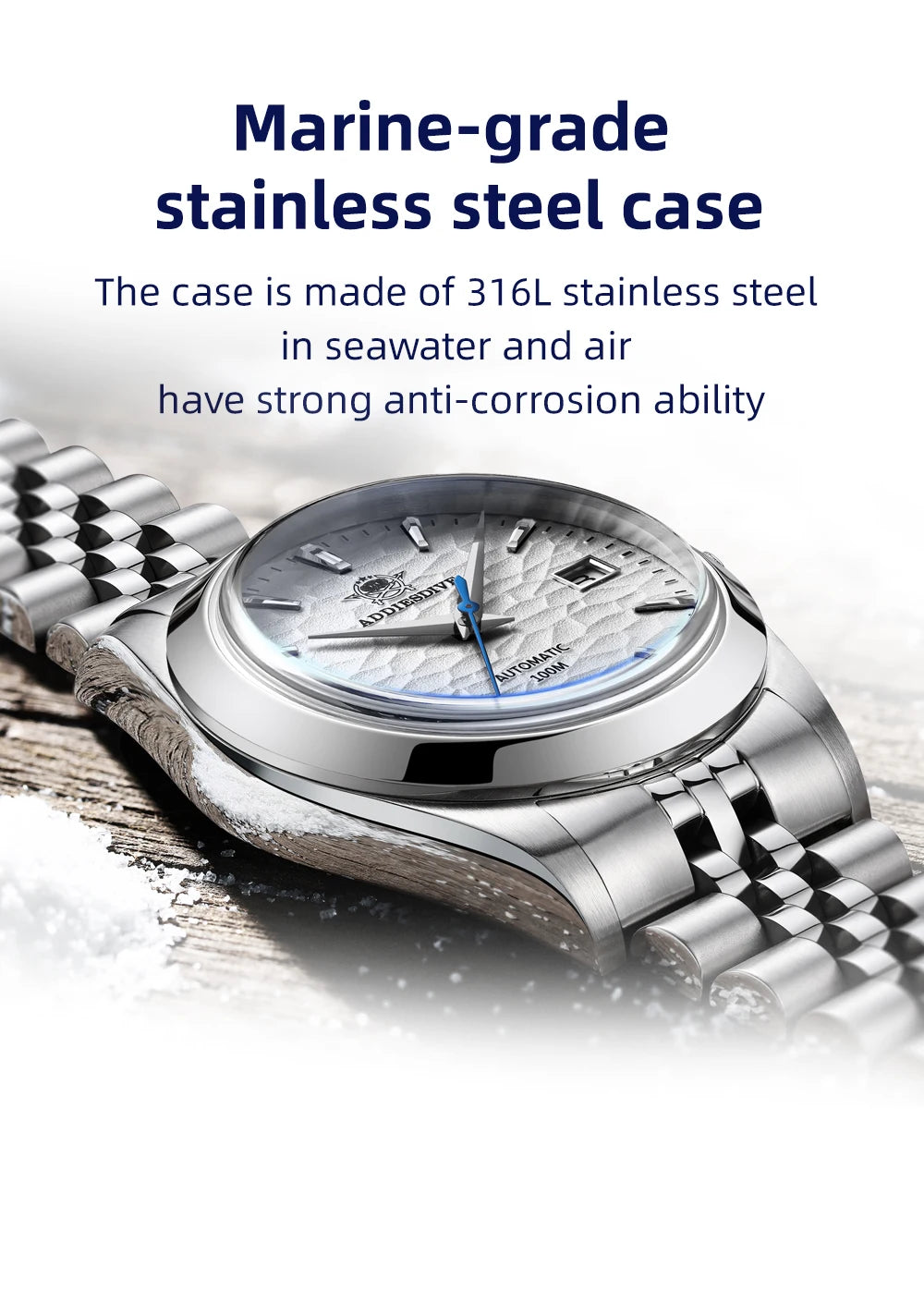 316l stainless steel case Addiesdive AD2118 automatic watch