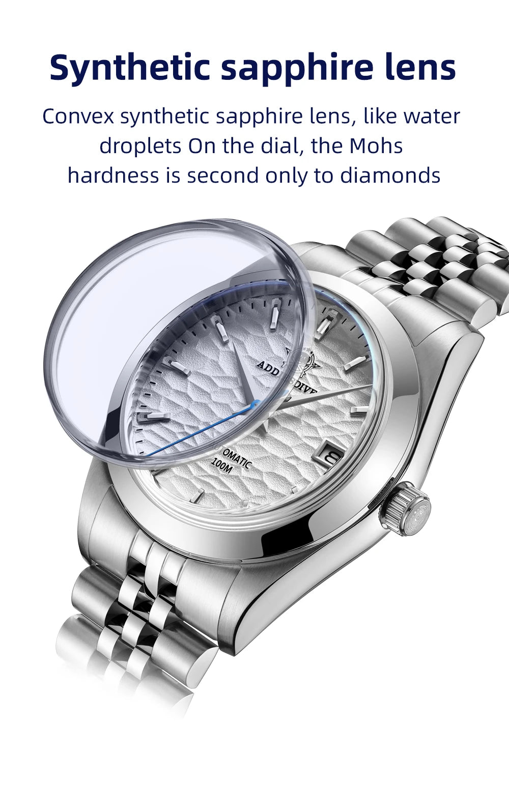 Synthetic sapphire glass Addiesdive AD2118 automatic watch