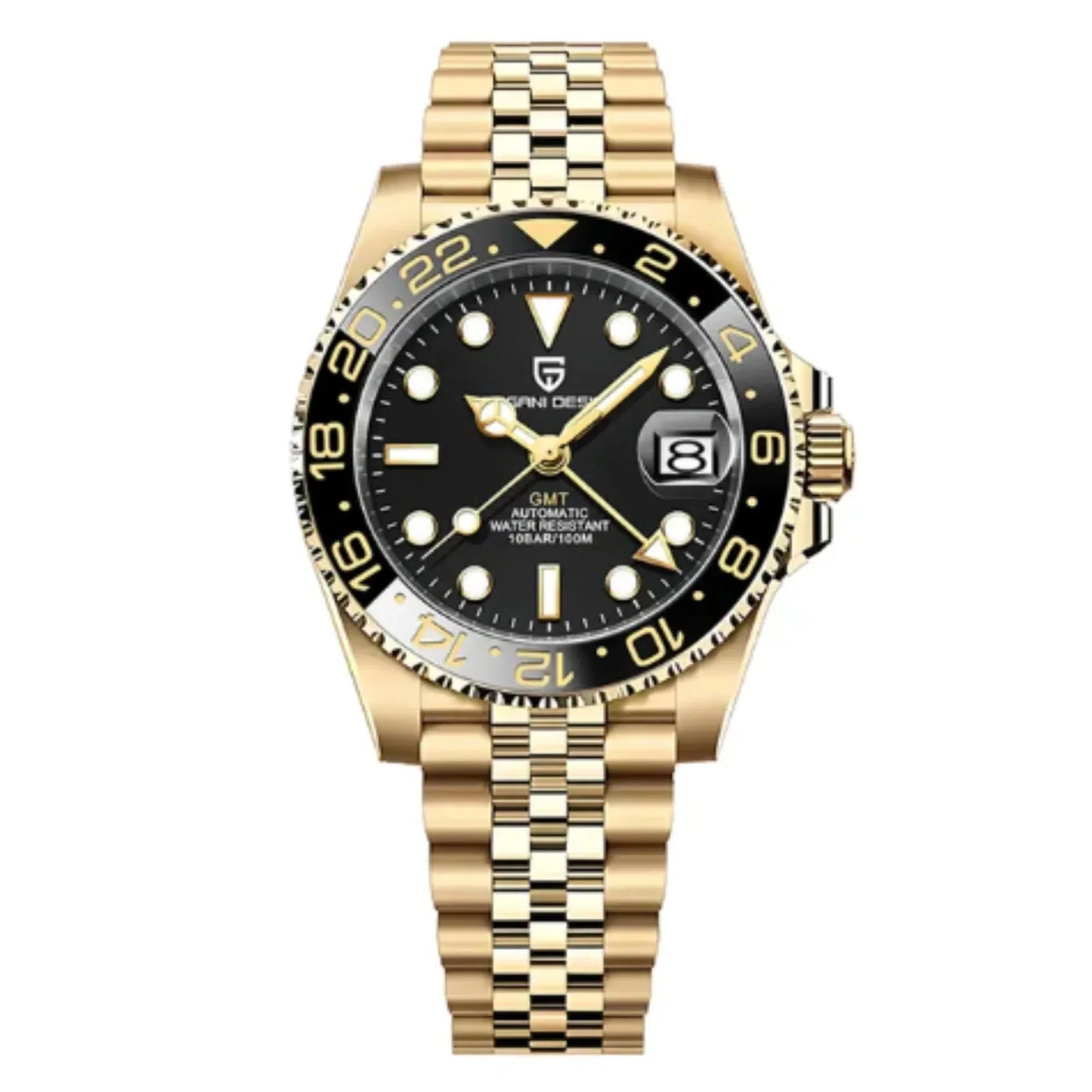 Pagani Design PD-1662 GMT Automatic Watch for Men – NH34 Movement, Batman,Pepsi,Sprite, Bruce wayne, Root beer, Sapphire Crystal, Stainless Steel Travel Watch India
