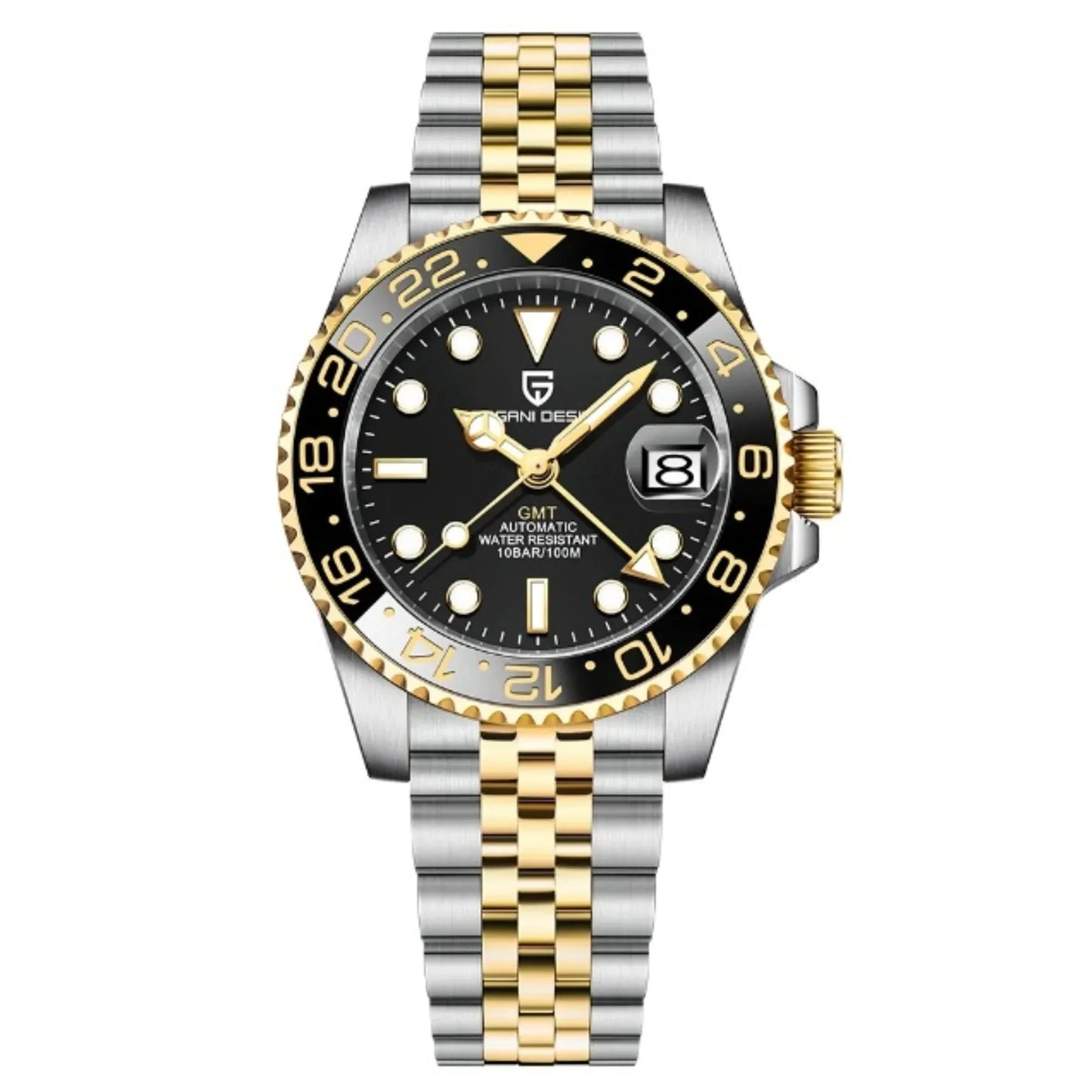 Pagani Design PD-1662 GMT Automatic Watch for Men – NH34 Movement, Batman,Pepsi,Sprite, Bruce wayne, Root beer, Sapphire Crystal, Stainless Steel Travel Watch India