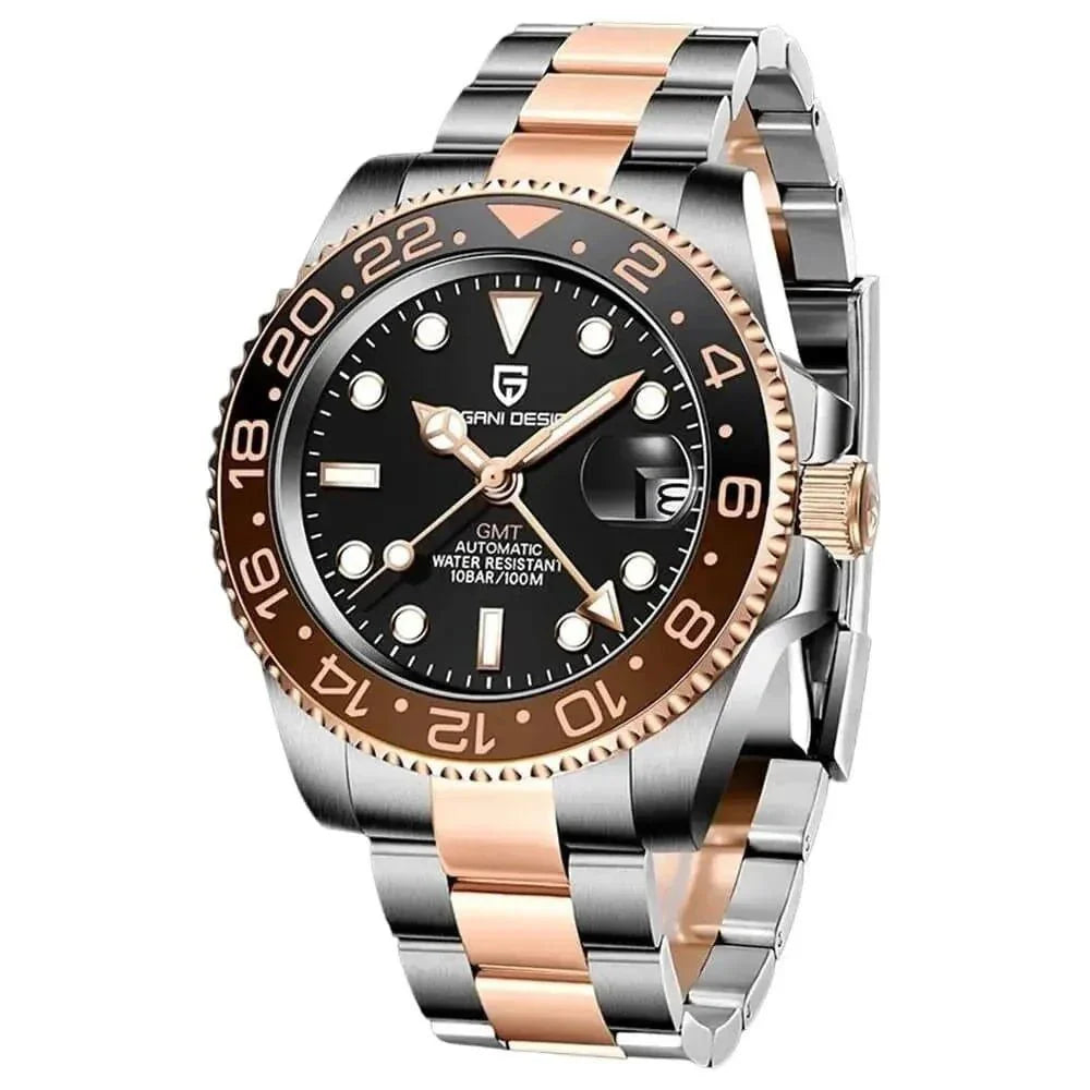 Pagani Design PD-1662 GMT Automatic Watch for Men – NH34 Movement, Batman,Pepsi,Sprite, Bruce wayne, Root beer, Sapphire Crystal, Stainless Steel Travel Watch India