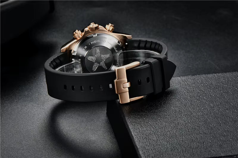 Pagani Design PD-1664 Premium Black Rubber Strap
