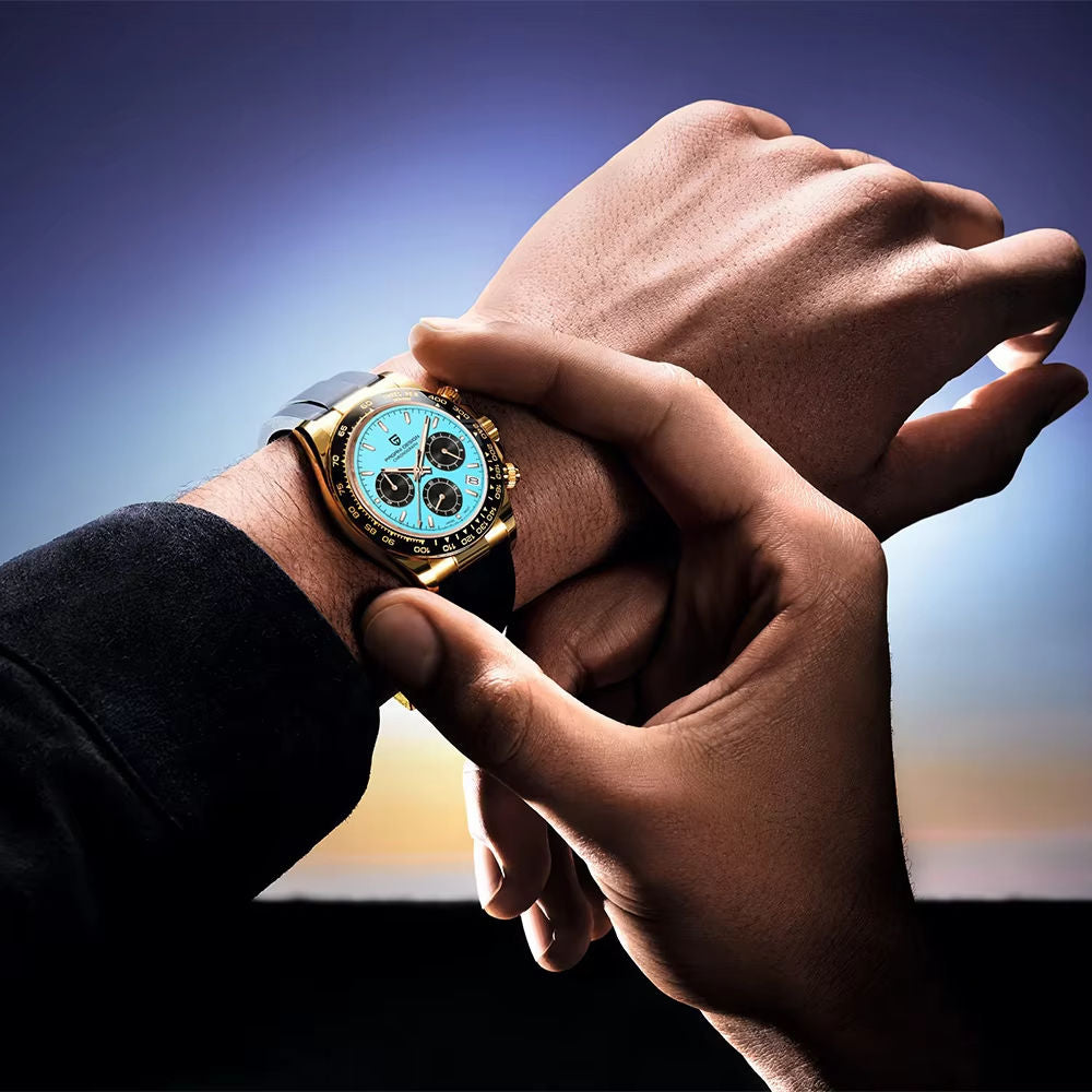 Pagani Design PD-1664 Rose Gold ice blue Watch on wrist