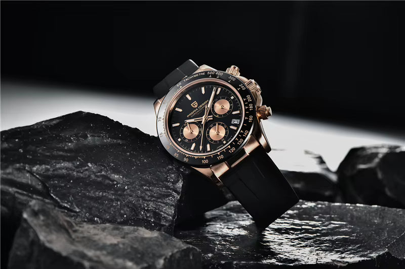Pagani Design PD-1664 Rose Gold Black 316L Stainless Steel Case Side Profile