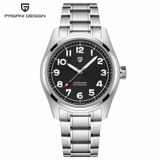 Pagani Design PD-1717 V2 pilot watch front view 38mm NH35 automatic stainless steel