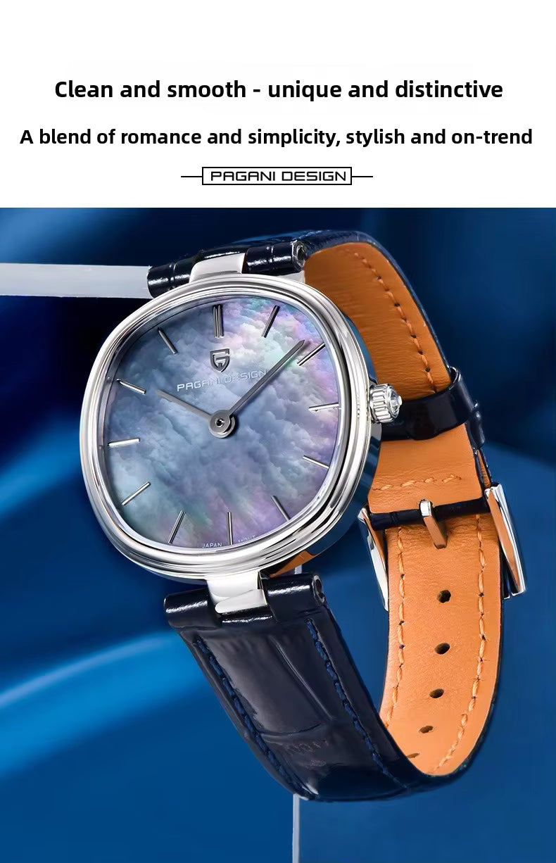 Front view of PAGANI DESIGN PD-1825 women's Miyota GL22 quartz watch