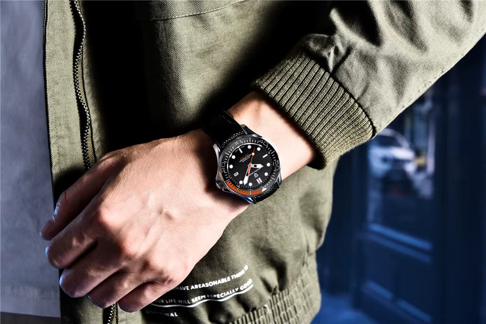 Pagani Design PD-1667 -007 Automatic Watch for Men NH35 Movement Sapphire Crystal 100M Waterproof Stainless Steel Dive Watch