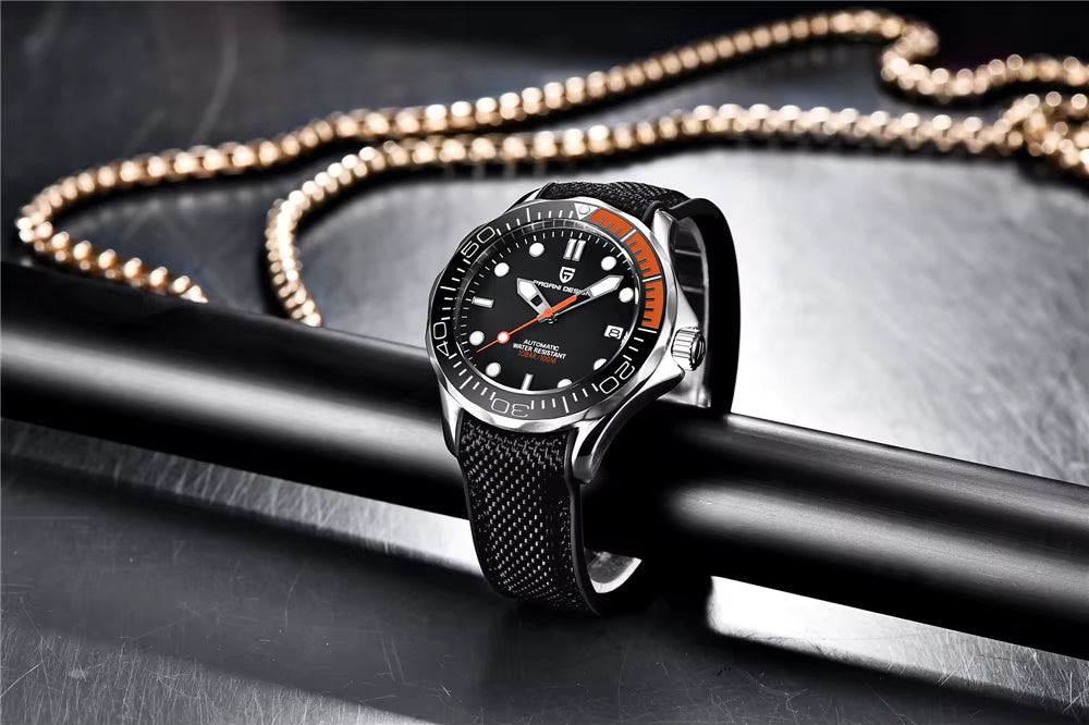 Pagani Design PD-1667 -007 Automatic Watch for Men NH35 Movement Sapphire Crystal 100M Waterproof Stainless Steel Dive Watch