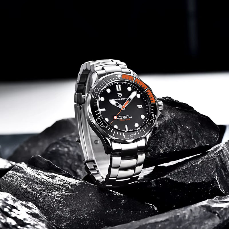Pagani Design PD-1667 -007 Automatic Watch for Men NH35 Movement Sapphire Crystal 100M Waterproof Stainless Steel Dive Watch