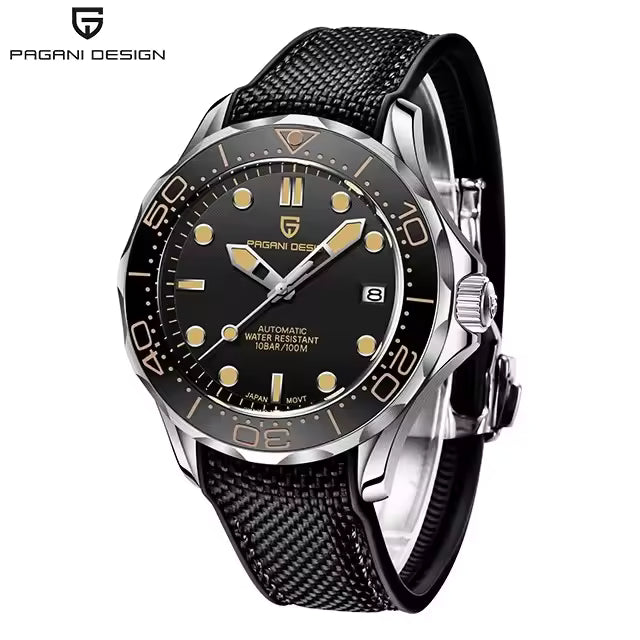 Pagani Design PD-1667 -007 Automatic Watch for Men NH35 Movement Sapphire Crystal 100M Waterproof Stainless Steel Dive Watch